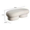 Curved Accent Bench | Solid Wood Frame & Soft Ivory Boucle Upholstery | 59’’ BM338625