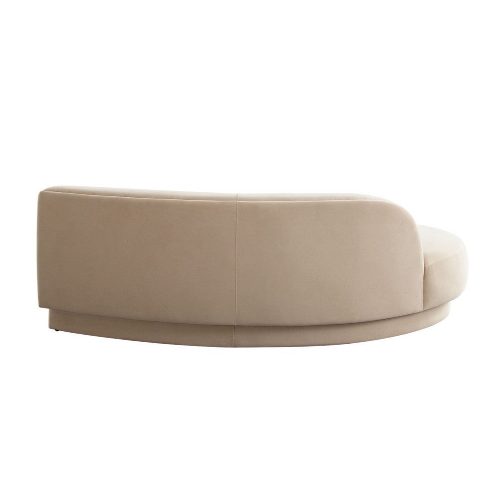 Zema Curved Left Facing Sofa Chaise | Modular Design | Camel Brown Fabric | 84’’ BM338626