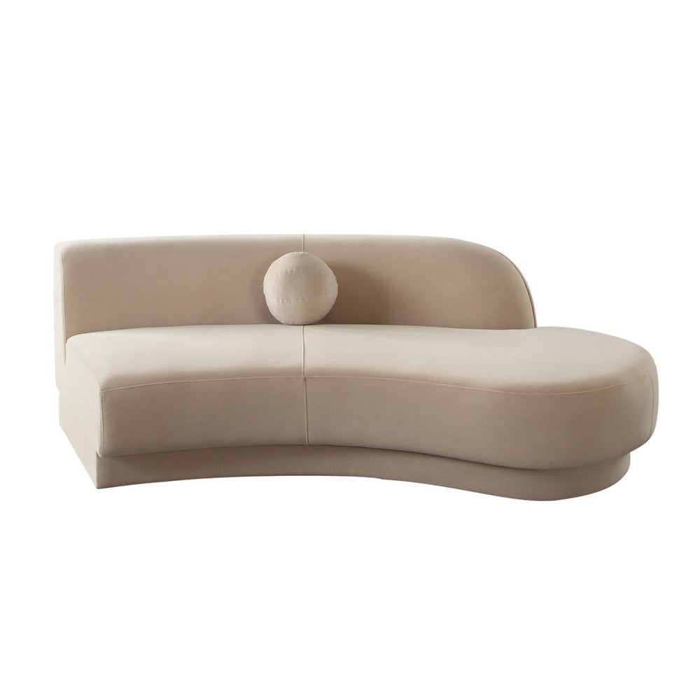 Zema Curved Right Facing Sofa Chaise | Modular Design | Camel Brown Fabric | 84’’ BM338627