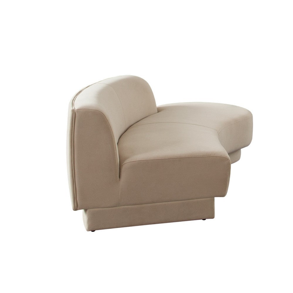 Zema Curved Right Facing Sofa Chaise | Modular Design | Camel Brown Fabric | 84’’ BM338627