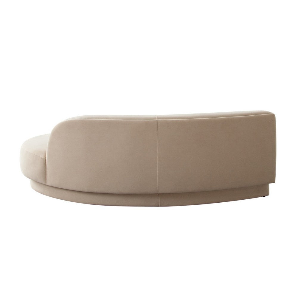 Zema Curved Right Facing Sofa Chaise | Modular Design | Camel Brown Fabric | 84’’ BM338627