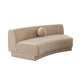 Zema Curved Armless Sofa | Curved Modular Design | Camel Brown Fabric | 84"