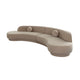Zema 2 Piece Sofa | Curved Modular Design | Camel Brown Fabric | 2 Ball Pillows