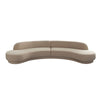 Zema 2 Piece Sofa | Curved Modular Design | Camel Brown Fabric | 2 Ball Pillows