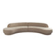 Zema 2 Piece Sofa | Curved Modular Design | Camel Brown Fabric | 2 Ball Pillows