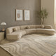 Zema 3 Piece Sofa | Curved Modular Design | Camel Brown Fabric | 3 Ball Pillows