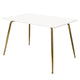 Iga Dining Table | 47’’ Lacquer White Rectangular Top | Gold Metal Legs BM338631