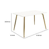 Iga Dining Table | 47’’ Lacquer White Rectangular Top | Gold Metal Legs BM338631
