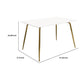 Iga Dining Table | 47’’ Lacquer White Rectangular Top | Gold Metal Legs BM338631
