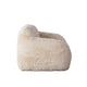 Accent Lounging Chair | Natural White Faux Fur | 44’’ Solid Wood Frame BM338632