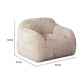 Accent Lounging Chair | Natural White Faux Fur | 44’’ Solid Wood Frame BM338632