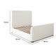 Zuo Contemporary Queen Size Bed | Contoured Tall White Padded Upholstery