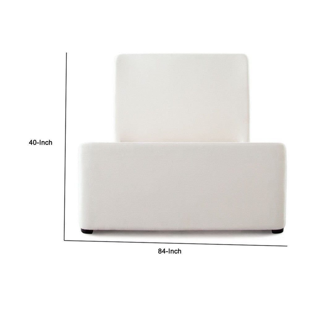 Zuo Contemporary King Size Bed | Contoured Tall White Padded Upholstery