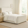 Zuo Contemporary King Size Bed | Contoured Tall White Padded Upholstery