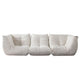 Ezee 3pc Modular Sofa Set | Low Profile Floor Seating Cream Pleated Polyester BM338637