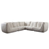 Ezee 5pc Modular L Shaped Sofa | Low Profile Floor Seating Cream Pleated Polyester BM338638