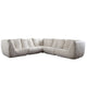 Ezee 5pc Modular L Shaped Sofa | Low Profile Floor Seating Cream Pleated Polyester BM338638