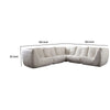 Ezee 5pc Modular L Shaped Sofa | Low Profile Floor Seating Cream Pleated Polyester BM338638