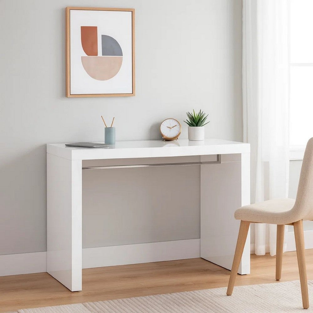 Bar Table | 42" Waterfall Edge Design | High Gloss White Lacquer