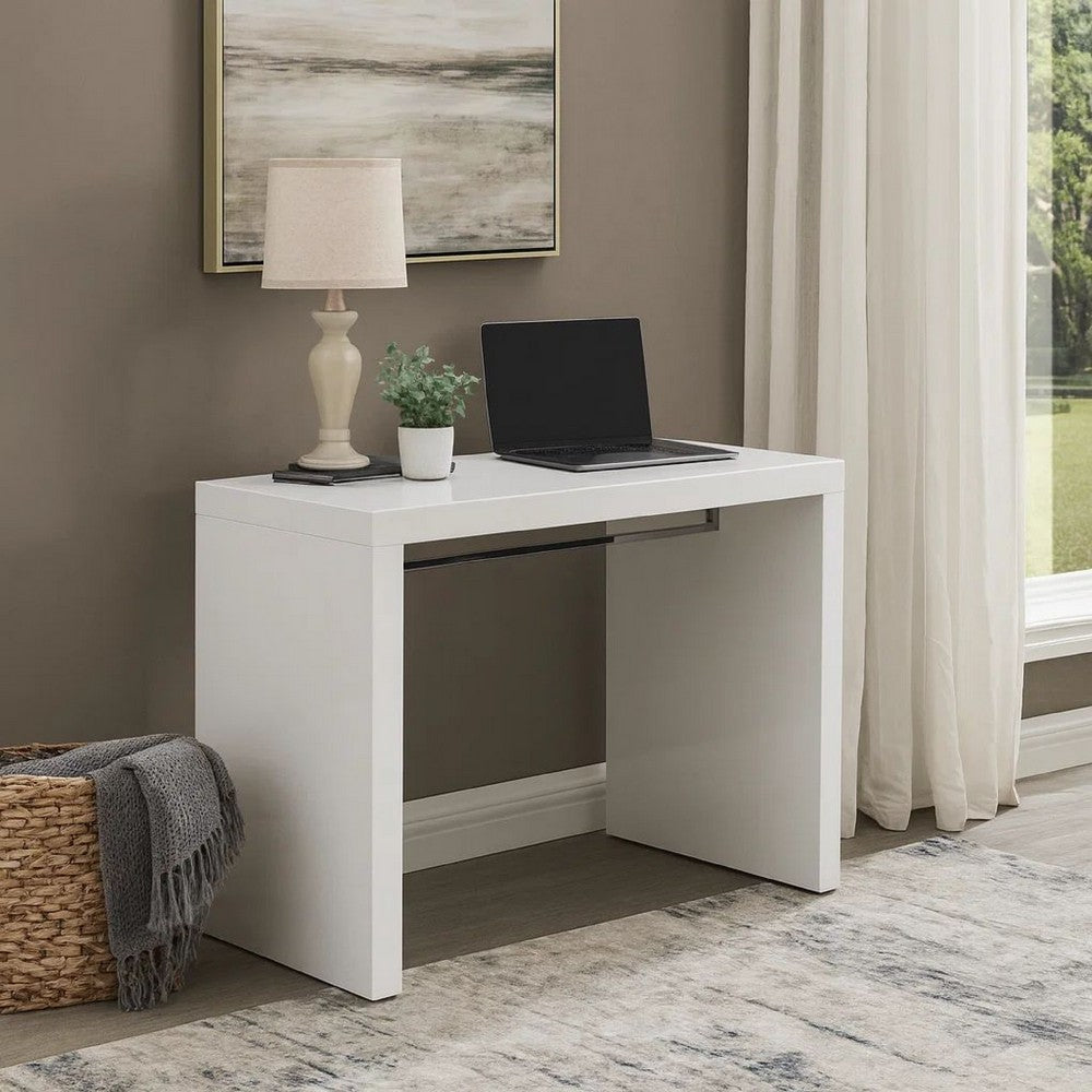 Bar Table | 42" Waterfall Edge Design | High Gloss White Lacquer