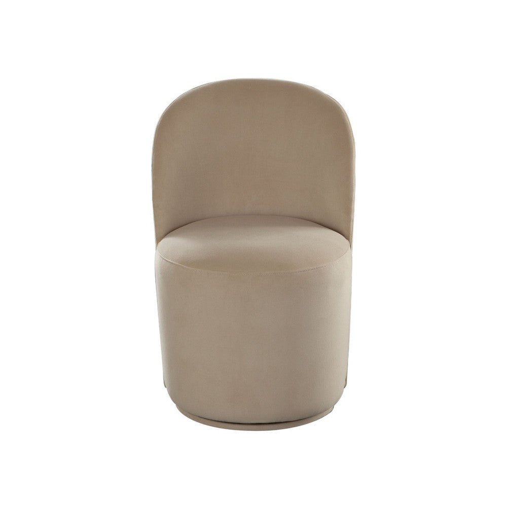Accent Swivel Dining Chairs | Set of 2 | Camel Brown Velvet | Contoured Back BM338641
