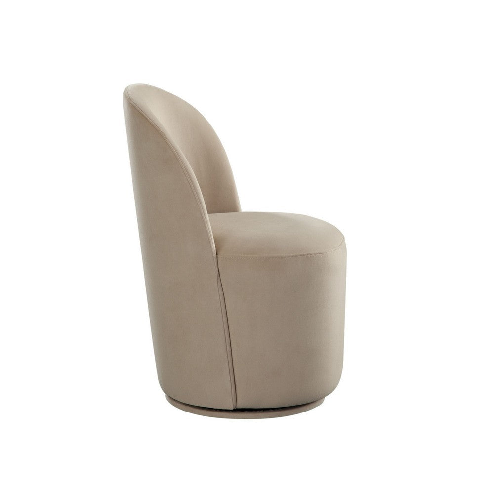 Accent Swivel Dining Chairs | Set of 2 | Camel Brown Velvet | Contoured Back BM338641