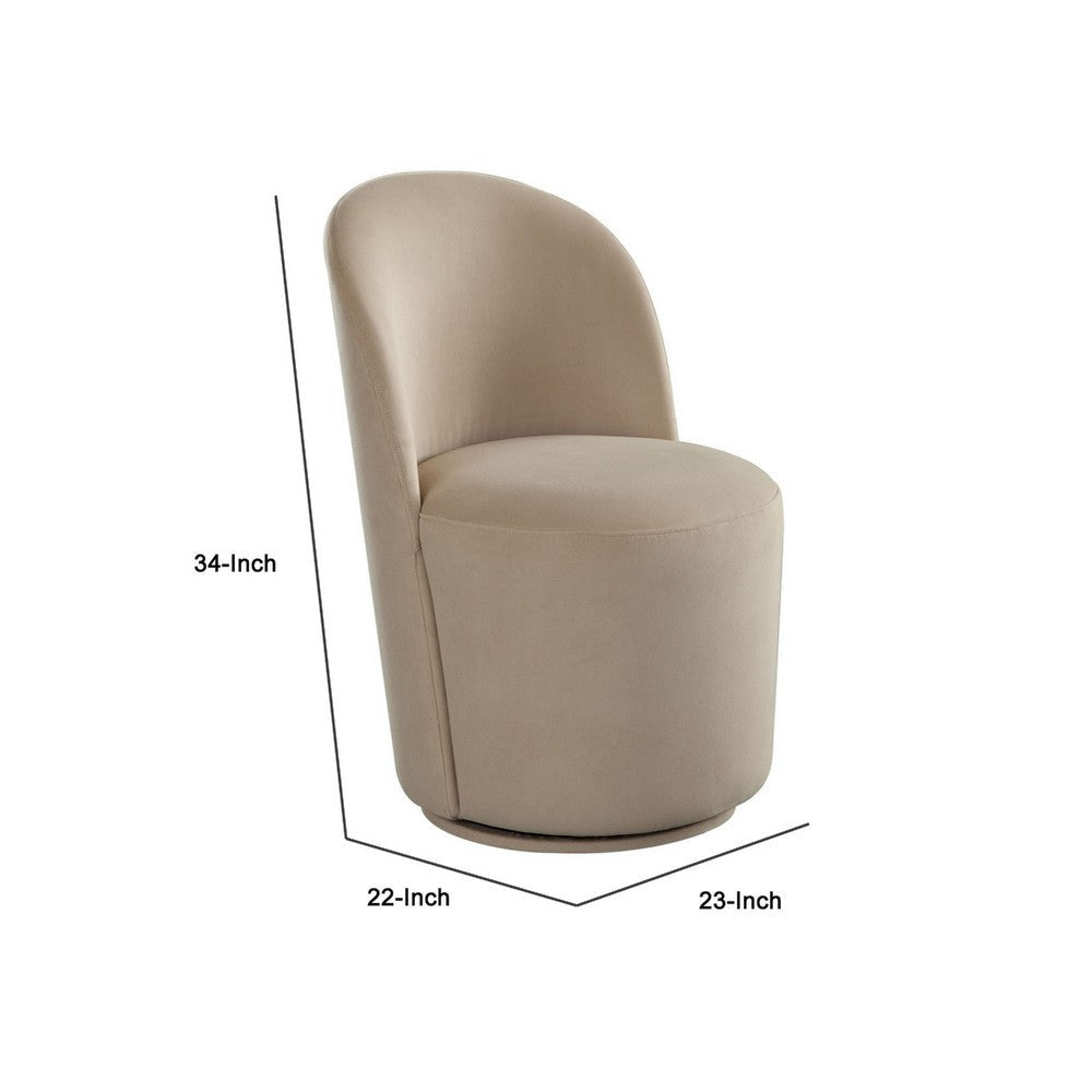 Accent Swivel Dining Chairs | Set of 2 | Camel Brown Velvet | Contoured Back BM338641