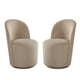 Accent Swivel Dining Chairs | Set of 2 | Camel Brown Velvet | Contoured Back BM338641