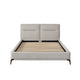 Lomp Low Queen Bed | Padded Tufted Mist Sand Brown Polyester Upholstery BM338642