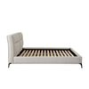 Lomp Low Queen Bed | Padded Tufted Mist Sand Brown Polyester Upholstery BM338642