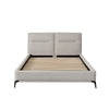 Lomp Low King Bed | Padded Tufted Mist Sand Brown Polyester Upholstery BM338643