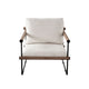 Accent Armchair | Brown Solid Wood Armrests | 31’’ | Cream Fabric Seat BM338644