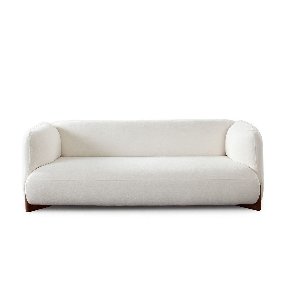 Kiol Sofa | 3 Accent Pillows | White Padded Polyester Seating | 88’’ BM338645