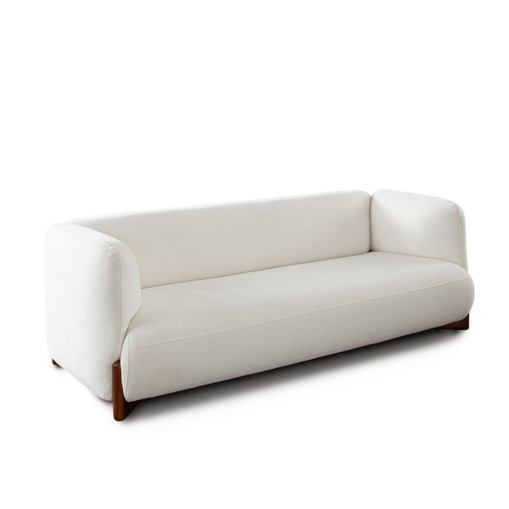 Kiol Sofa | 3 Accent Pillows | White Padded Polyester Seating | 88’’ BM338645