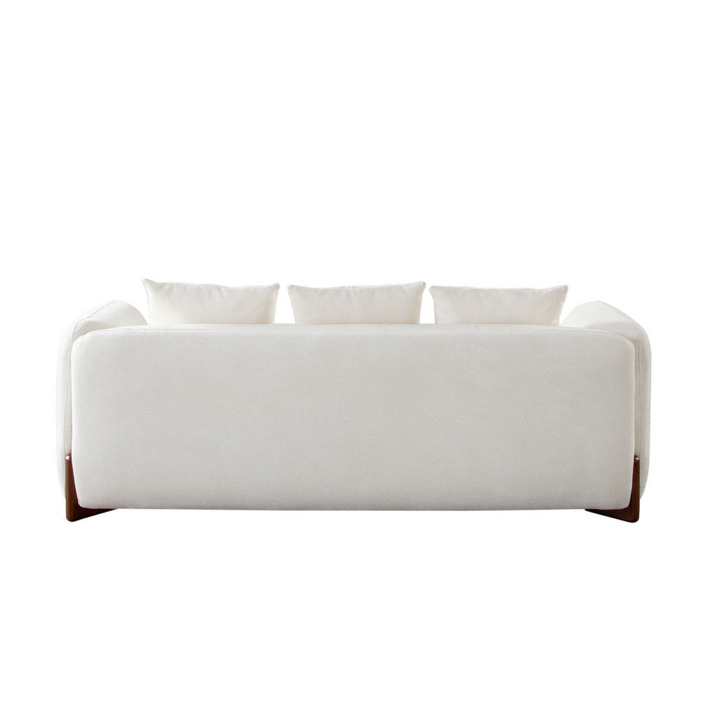 Kiol Sofa | 3 Accent Pillows | White Padded Polyester Seating | 88’’ BM338645
