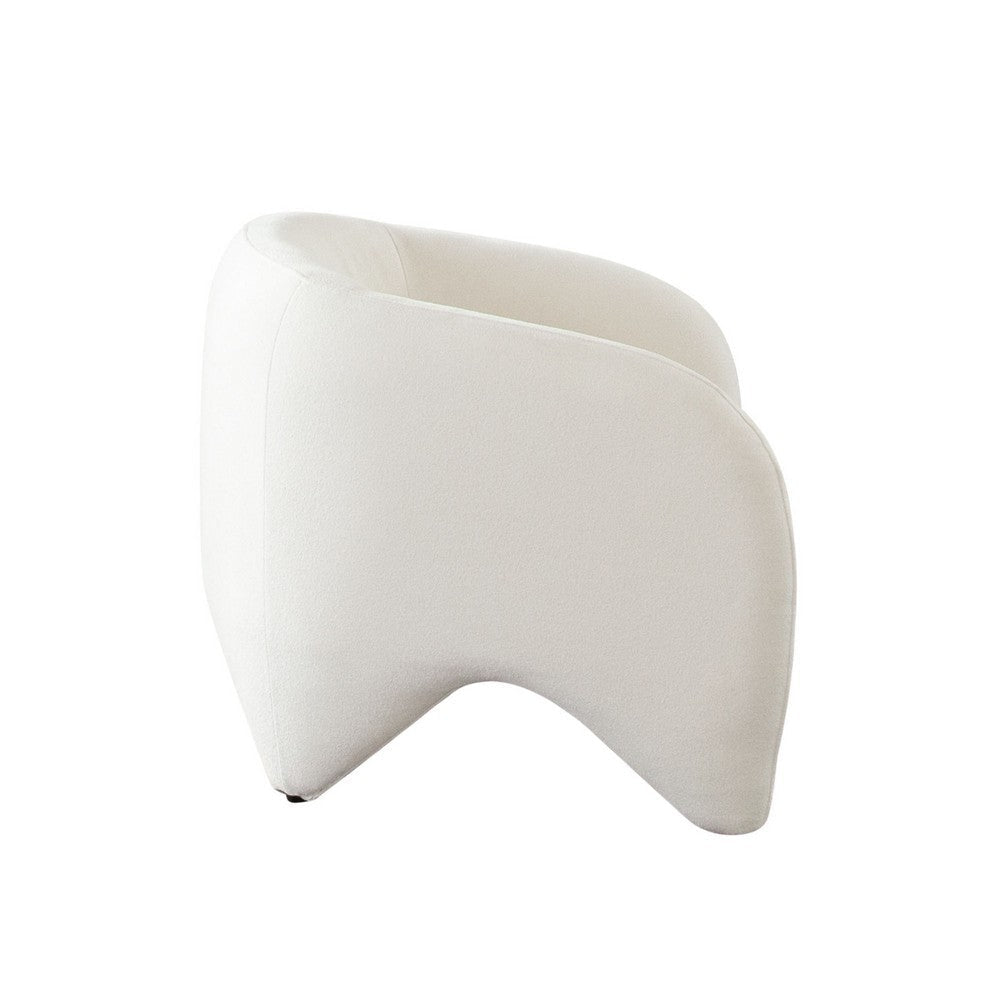 Kiol Accent Chair | 33’’ | White Padded Polyester Curved Design BM338646