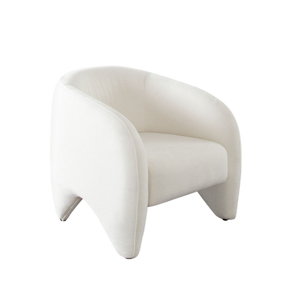 Kiol Accent Chair | 33" | White Padded Polyester Curved Design