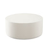 Viko Round Coffee Table | White Wood Faux Concrete Finish | 39’’ BM338647