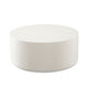 Viko Round Coffee Table | White Wood Faux Concrete Finish | 39’’ BM338647