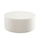 Viko Round Coffee Table | White Wood Faux Concrete Finish | 39’’ BM338647