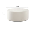 Viko Round Coffee Table | White Wood Faux Concrete Finish | 39’’ BM338647