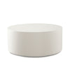 Viko Round Coffee Table | White Wood Faux Concrete Finish | 39"