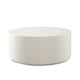 Viko Round Coffee Table | White Wood Faux Concrete Finish | 39"