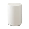 Viko Round Side End Table | White Wood Faux Concrete Finish | 20"