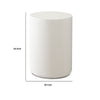 Viko Round Side End Table | White Wood Faux Concrete Finish | 20"