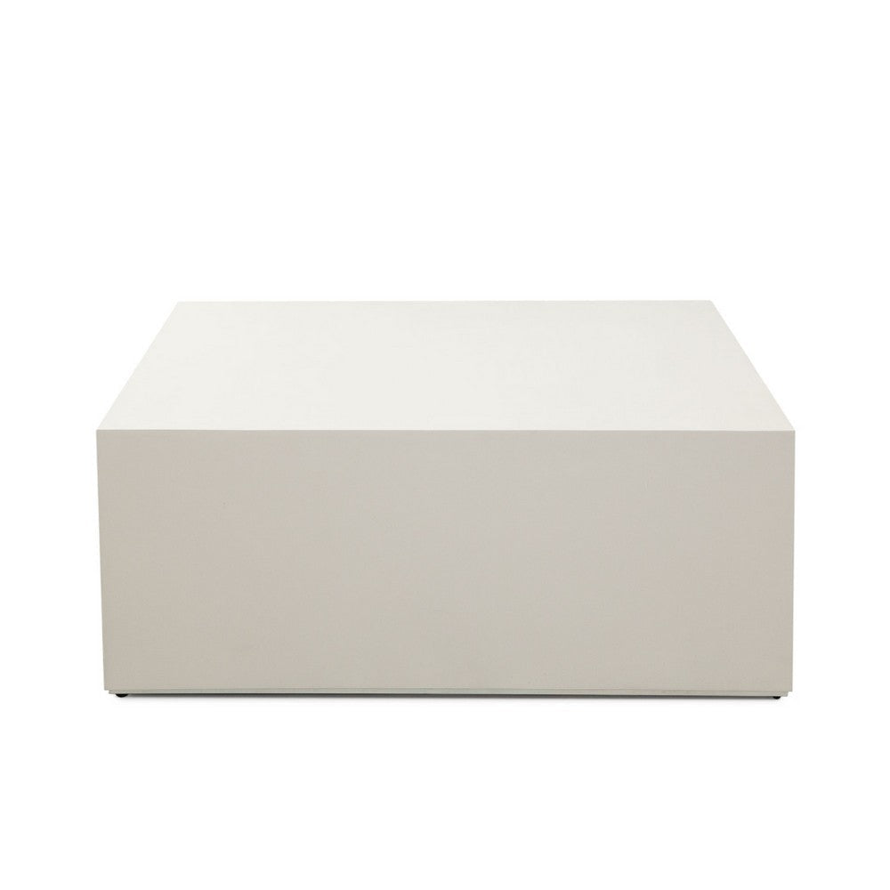 Viko Modern Square Coffee Table | White Wood Faux Concrete Finish | 39’’ BM338649