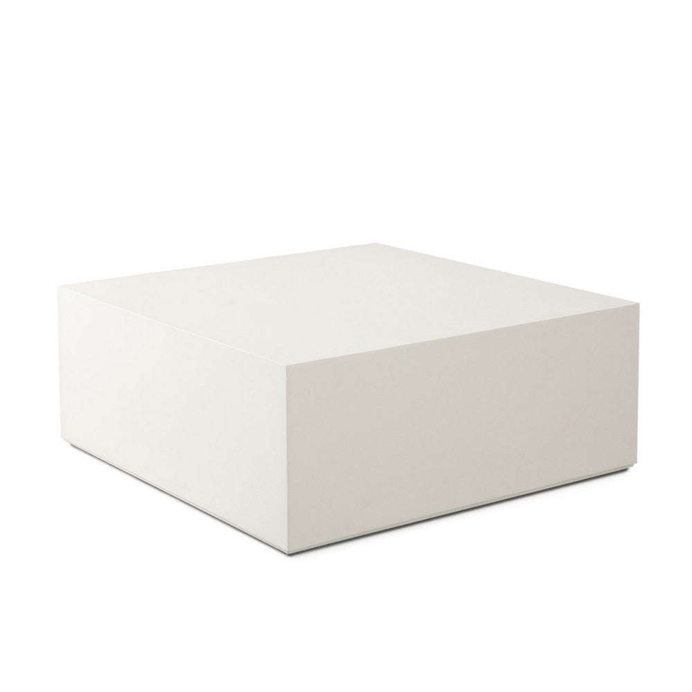 Viko Modern Square Coffee Table | White Wood Faux Concrete Finish | 39’’ BM338649