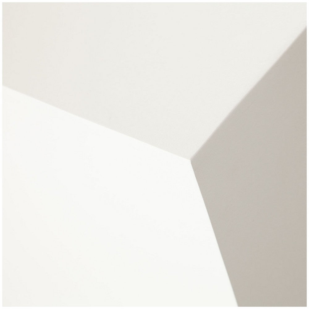 Viko Square Side End Table | White Wood Faux Concrete Finish | 20"