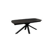 Jole Dining Table | Extendable 70-118’’ Black Ceramic Glass Top | Metal Base BM338651