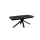 Jole Dining Table | Extendable 70-118’’ Black Ceramic Glass Top | Metal Base BM338651
